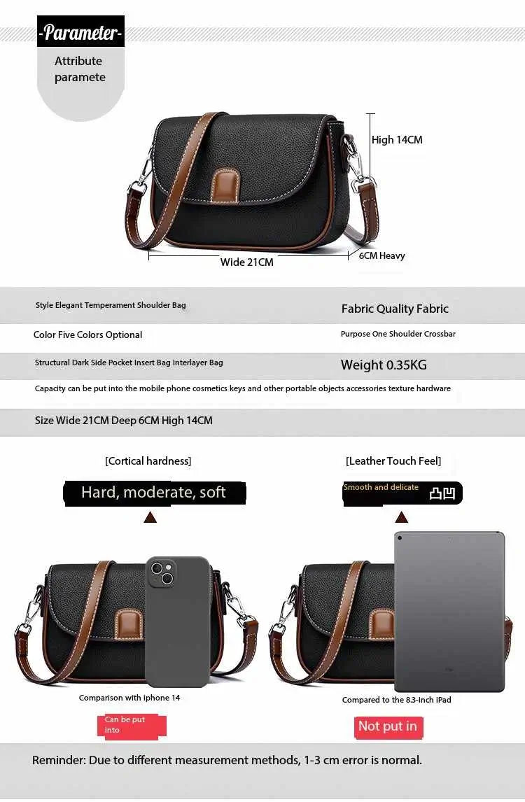 PU Leather Handbags Women Fashion Crossbody Bag - Brown