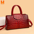 Crocodile Pattern Genuine Leather Stylish Women's Handbags Stylish Crocodile Shoulder Bag