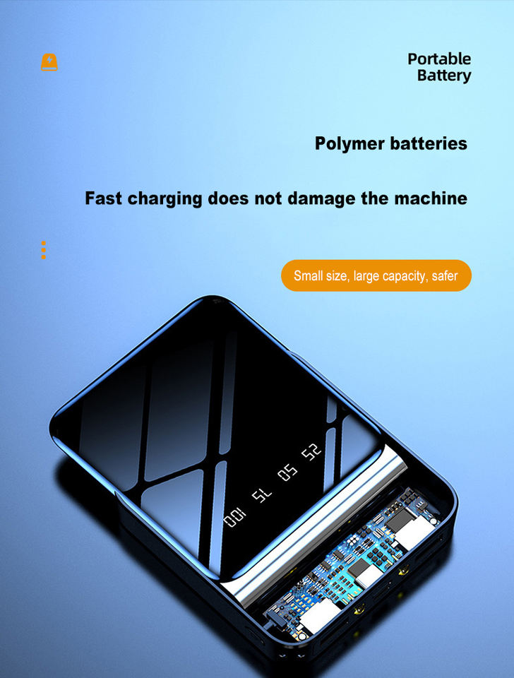 Fast Charging 20000mAh Portable Power Bank With Smart LED Light 