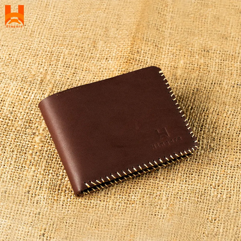 Handmade Genuine Leather Wallet For Men's Hand Sewing Bifold Men's Wallet - H22