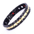 Fashion Black and Gold color Stainless Steel Magnetic Germanium Health Bracelet