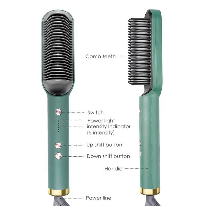 2 in 1 Hair Straightener and Styling Curler Comb Brush