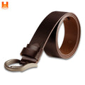 High Grade Genuine Leather Belts For Men's 2" Wide One Part Plain Ring Buckle Belt