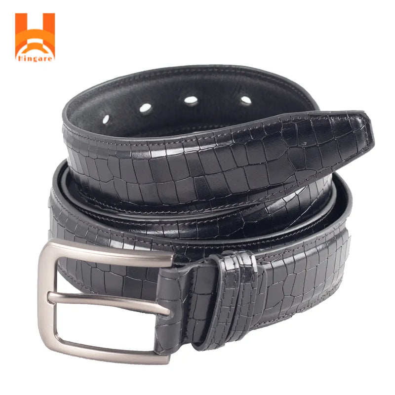 Hingare Genuine Leather Dice Stone Belt Double Part Men's Belts