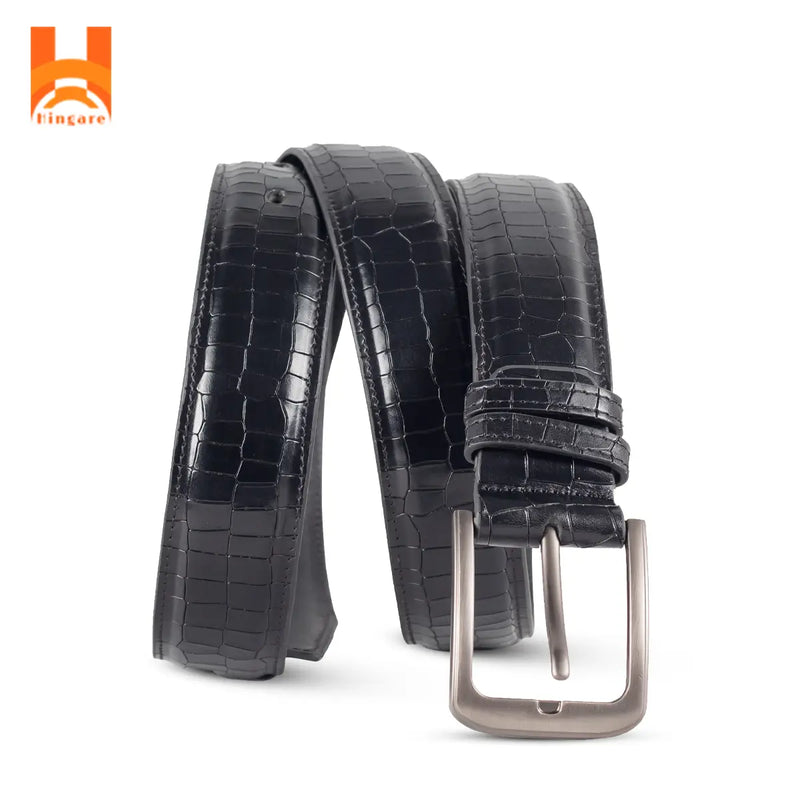 Hingare Genuine Leather Dice Stone Belt Double Part Men's Belts