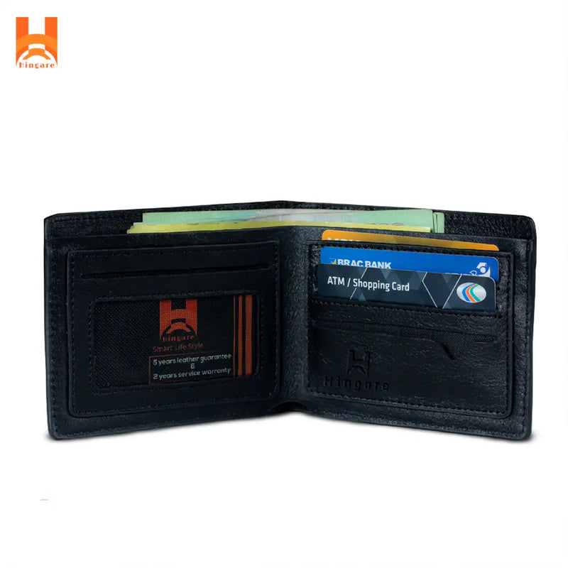 Hingare Stone Dice Leather Short Wallet Genuine Leather Men's Wallet