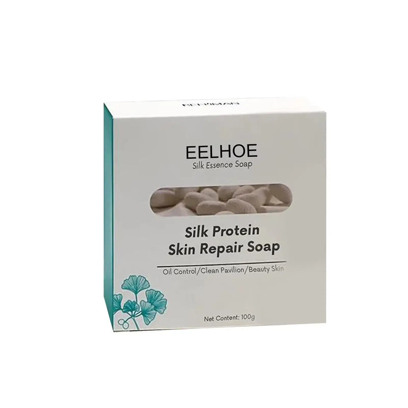 Eelhoe Silk Protein Skin Repair Soap Natural Goat Milk Facial Cleaning Soap