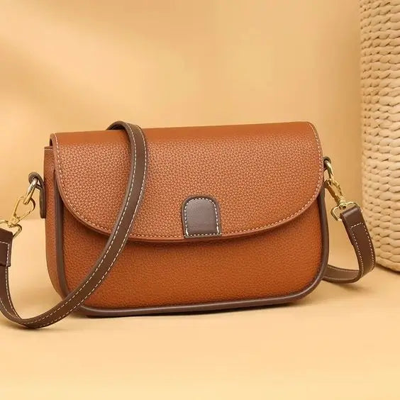 PU Leather Handbags Women Fashion Crossbody Bag - Brown