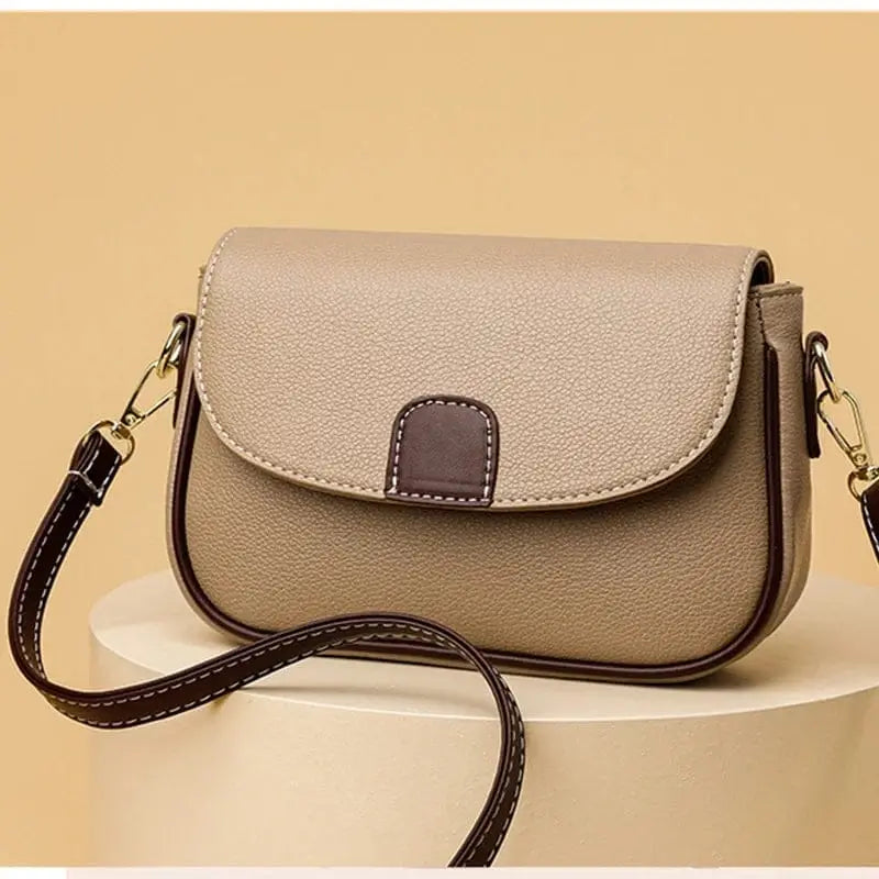 PU Leather Handbags Women Fashion Crossbody Bag - Off White