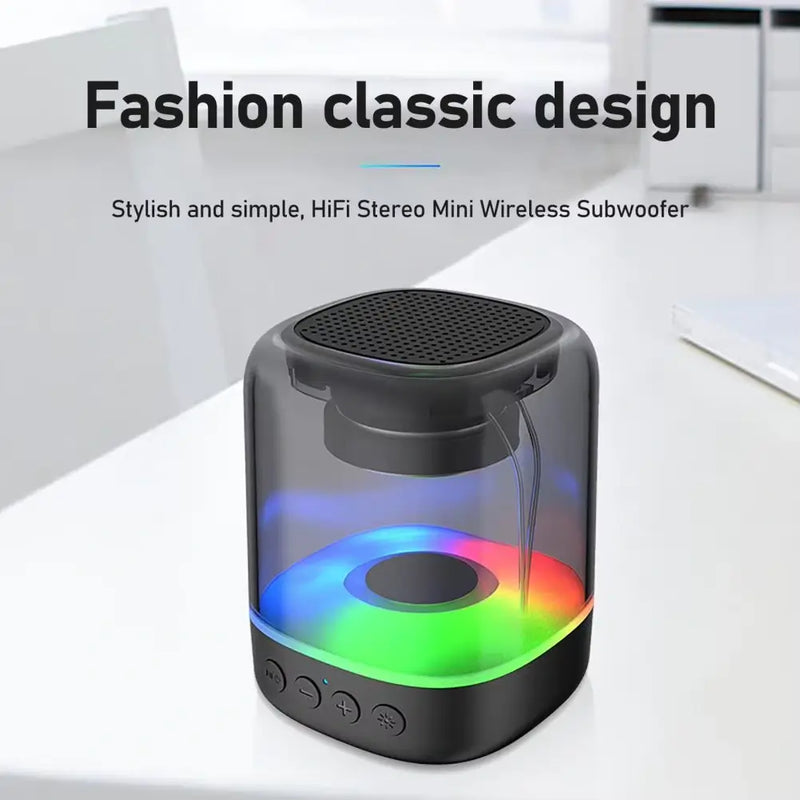 Mini Wireless  Portable Transparent Speaker With RGB Light Outdoor Bluetooth Speaker