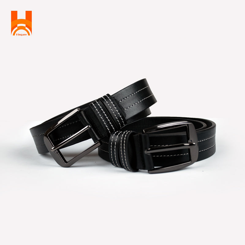 Hingare Distance Double Stitching Leather Men's Belt 100% Genuine Leather Belts (With Gift Box)