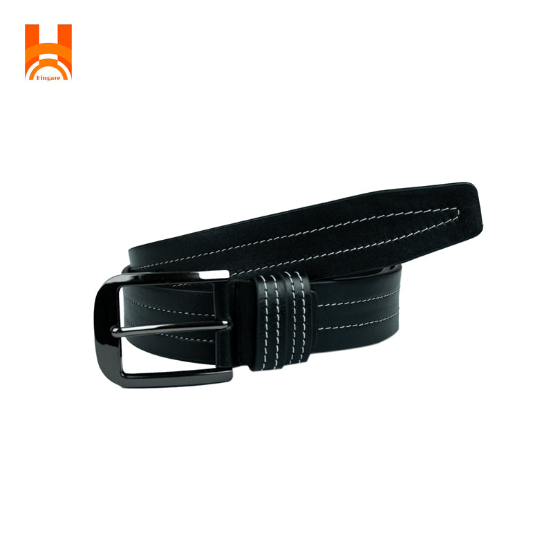 Hingare Distance Double Stitching Leather Men's Belt 100% Genuine Leather Belts (With Gift Box)