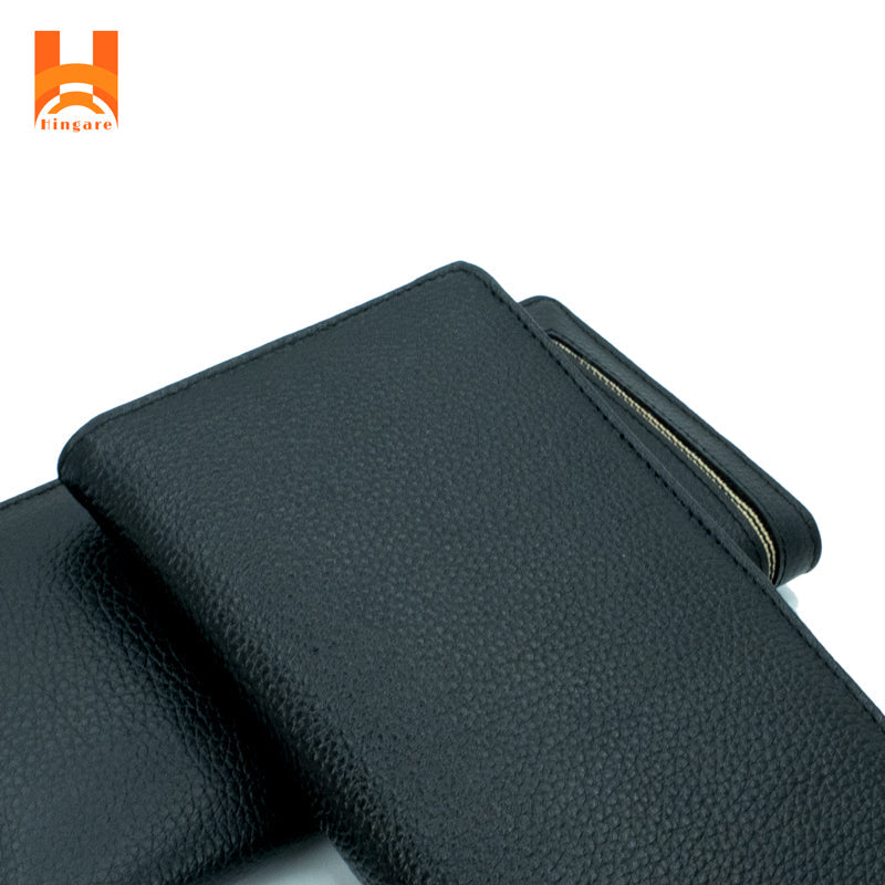 Hingare Leather Thin Line Zipper Long Wallet 100% Genuine Leather Zipper Long Wallet