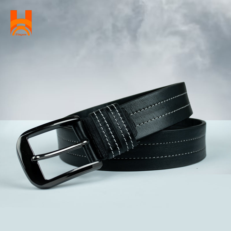 Hingare Distance Double Stitching Leather Men's Belt 100% Genuine Leather Belts (With Gift Box)