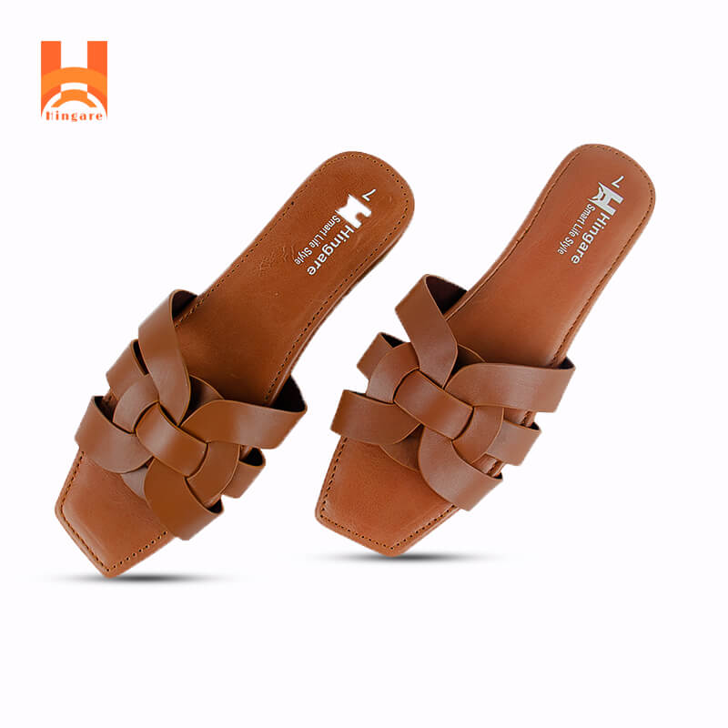 Hingare Genuine Leather Flats Women Sandal Flip Flops Ladies Shoes