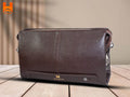 Hingare Genuine Leather Large Capacity Smart Coded Lock Clutch Bag