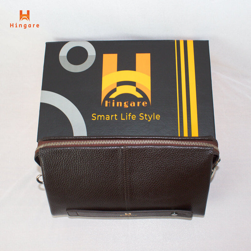 Hingare Genuine Leather Large Capacity Smart Coded Lock Clutch Bag