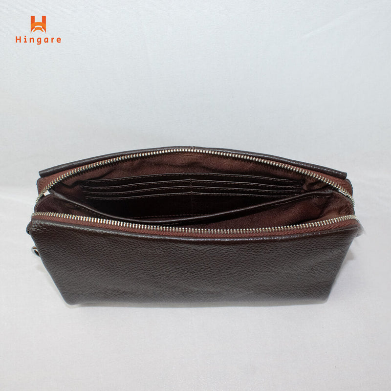 Hingare Genuine Leather Large Capacity Smart Coded Lock Clutch Bag