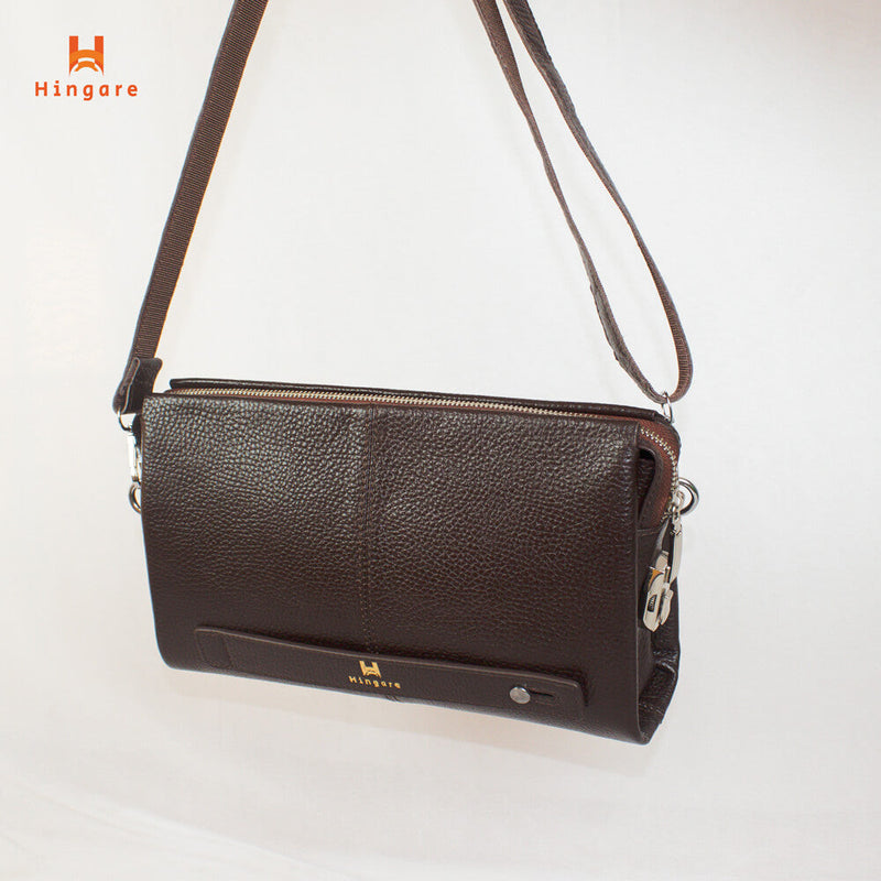 Hingare Genuine Leather Large Capacity Smart Coded Lock Clutch Bag