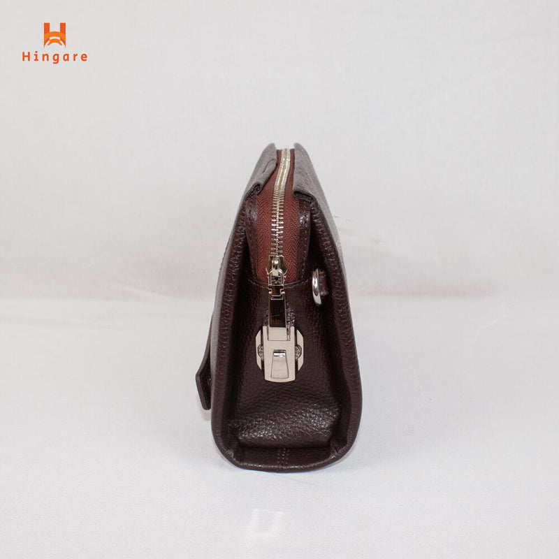 Hingare Genuine Leather Large Capacity Smart Coded Lock Clutch Bag