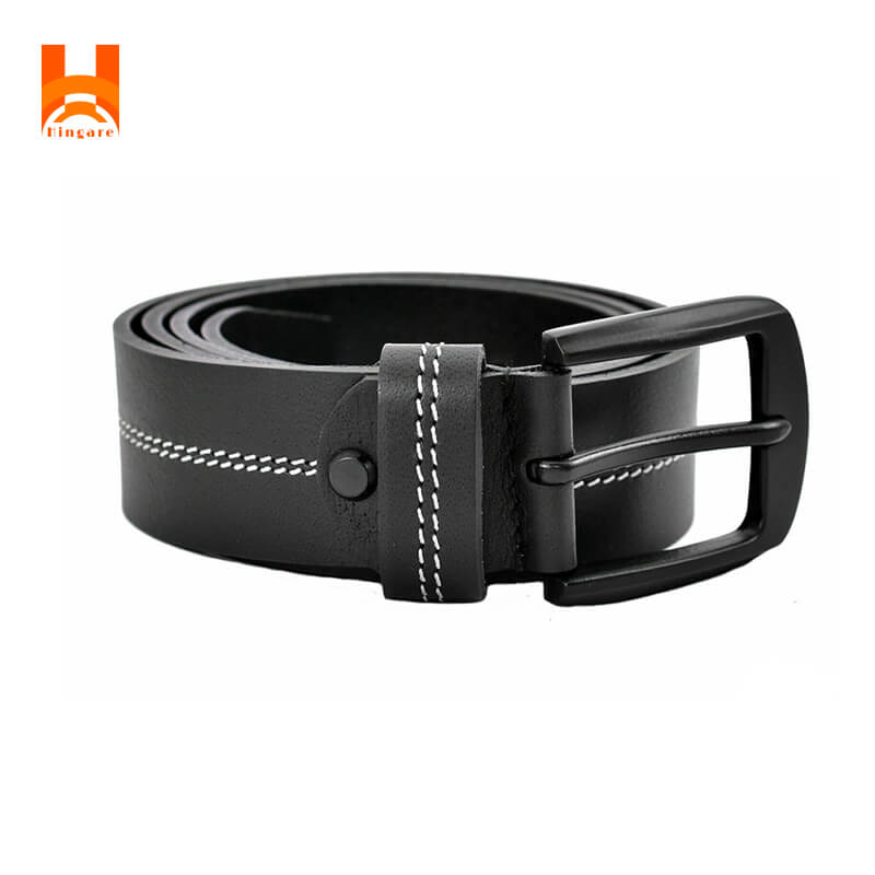Hingare Men's Double Stitching Leather Belt 100% Genuine Leather Belts (Enclosed in Gift Box)
