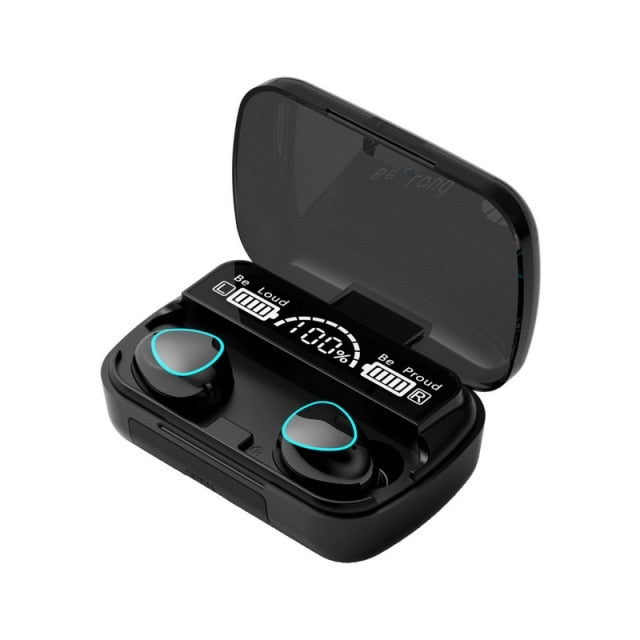 Bluetooth Headphone HD LED Display Waterproof M10 Earbuds with Dual Microphone & Power Bank. Gsmartbd Best Online Shop